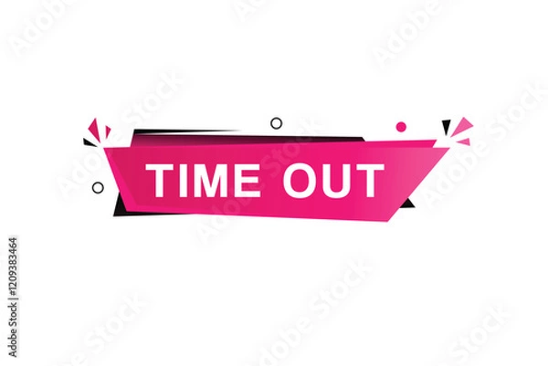 Fototapeta Time out - banner for advertising design flat style template. vector illustration.