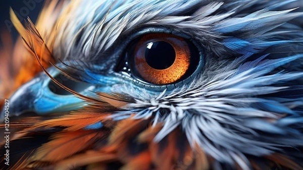 Obraz Animal feather beak and eye in close up