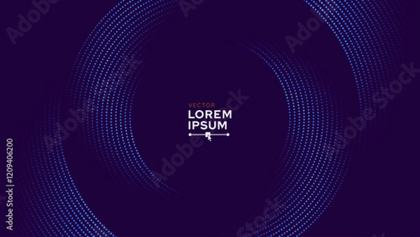 Obraz Abstract Circular Line Trails Moving in Circle. Blue Digital Business or Science Background. Medical Research or Tech Innovation Online Webinar Presentation Event. Conference or Forum Vector.