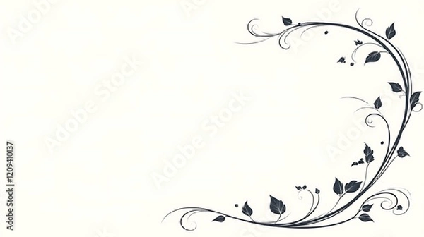 Fototapeta Elegant Floral Design With Swirling Vines And Leaves