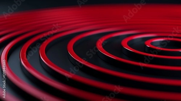 Fototapeta Abstract red circles, dark background, design element, website banner