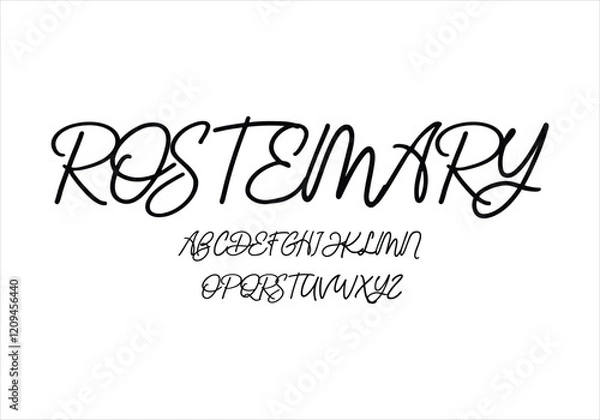 Obraz Rostemary font for logo and headline. Isolated vector typeset