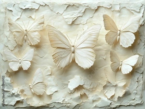 Fototapeta Minimalist Butterfly Design with Textured Paper