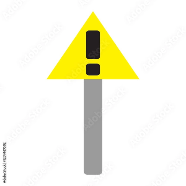 Obraz Yellow dangerous mark vector icon