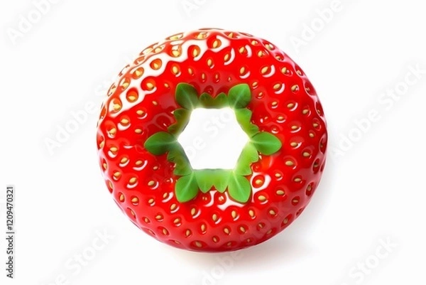 Fototapeta Letter O designed with strawberry texture isolated on white background