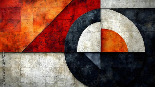 Fototapeta Abstract Art: Bold Colors & Geometric Shapes