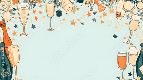 Fototapeta Luxurious Christmas and Holiday Promotion Banner with Elegant Ornaments, for Tags, Posters, and Banners with Ample Space for Custom Text Overlay