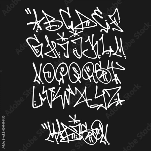 Fototapeta Graffiti Font, typography vector illustration