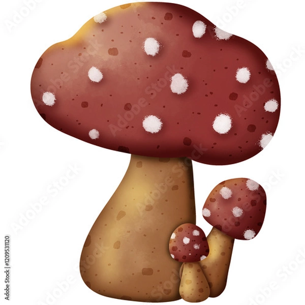 Obraz mushrooms on a white background
