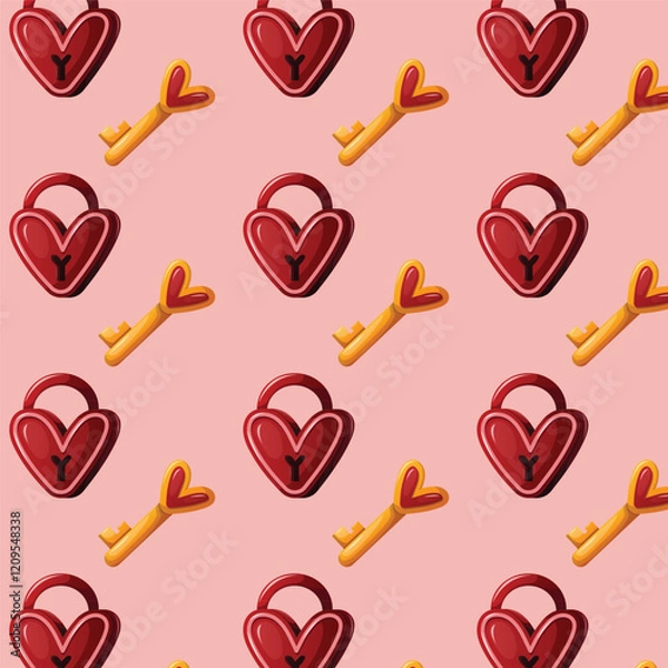 Obraz cute love lock valentine background