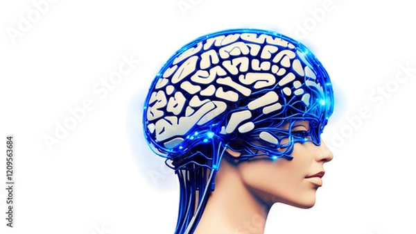 Fototapeta head with a brain inside