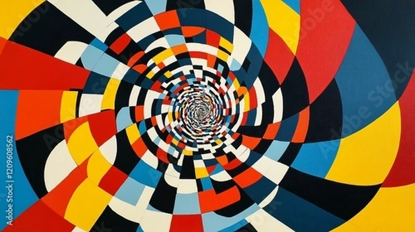 Obraz Abstract swirling colorful geometric art painting