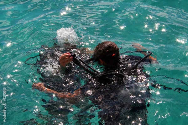 Fototapeta scuba diving lesson