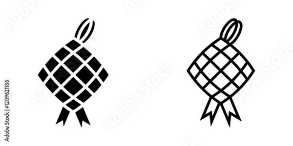 Obraz Ketupat set icon on white background