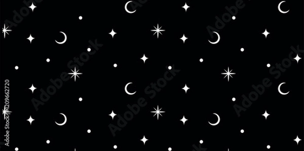 Fototapeta Stars seamless pattern set vector background