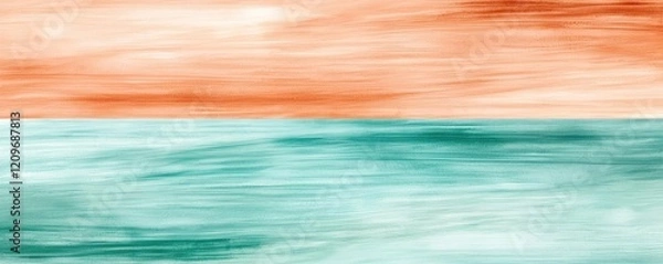 Fototapeta Vintage watercolor idea. Abstract seascape painting capturing vibrant colors and fluid movement in nature.