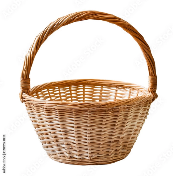 Fototapeta Empty wicker basket isolated from the background.
