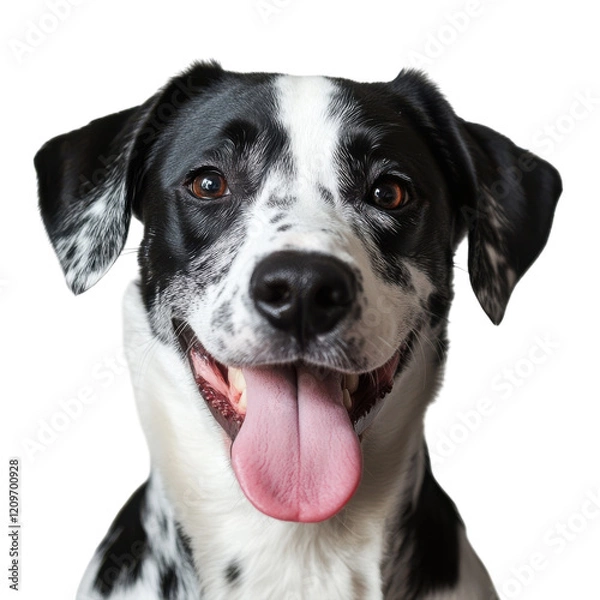 Fototapeta Happy Dog Summer Fun on transparent background.