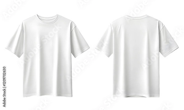Fototapeta Mock up White t shirt front and back view, Ready for your mock up design transparent template