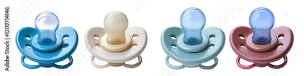 Fototapeta Baby Pacifier Collection Isolated on Transparent Background