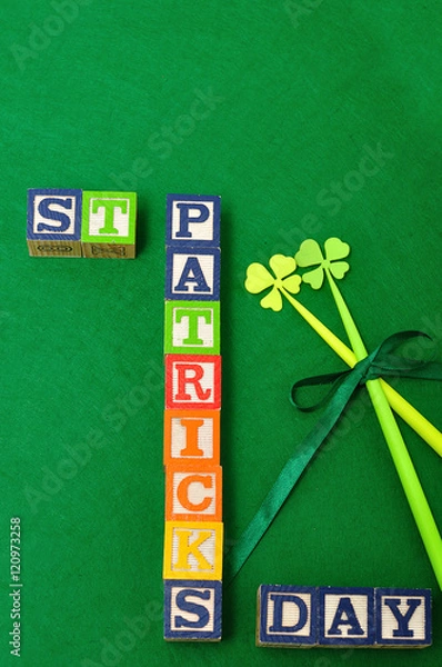 Obraz St Patrick's day spelled with colorful alphabet blocks