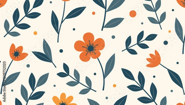 Obraz Minimalist Geometric Floral Fabric Pattern