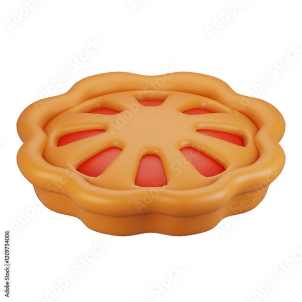 Obraz 3d rendering autumn icon concept. 3d render pie cake icon