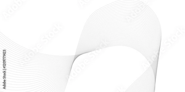 Obraz Abstract grey, white smooth element swoosh speed wave modern stream transparent background. Abstract wave line for banner, template, wallpaper background with wave design. Vector illustration	
