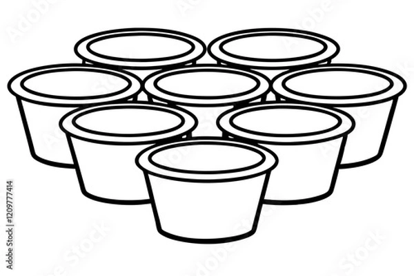 Fototapeta Pudding Cup Icon Set - Clean Vector Style