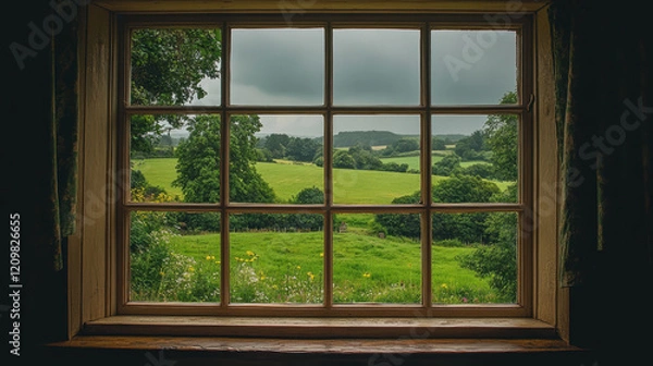 Fototapeta Scenic window views natural nature landscape scene scenery wallpaper backdrop