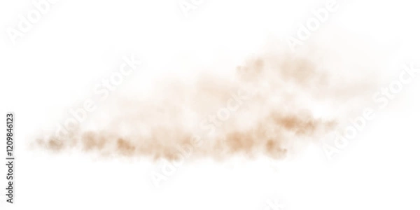 Fototapeta Sandy-smoke clouds with dust and fine particles. Dune, sand storm, clusters of powder. Realistic vector illustration of desert storm - flying saw dust with small dirt particles under the influence