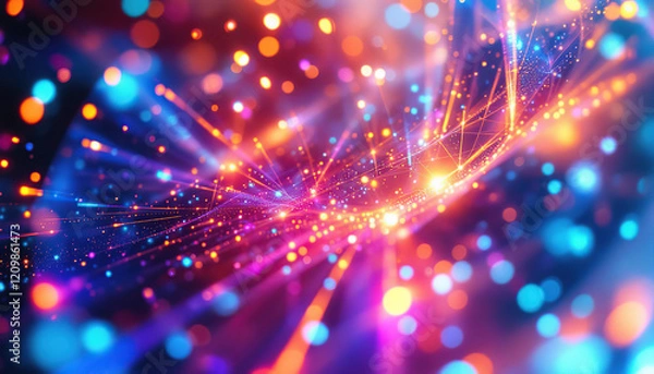 Fototapeta Abstract Vibrant Light Trails and Bokeh Effects