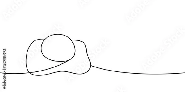 Fototapeta Raw egg with protein and yolk one line continuous drawing. Organic farm product. Vector illustration