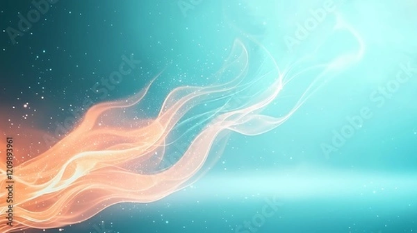 Obraz Ethereal pastel waves a dynamic abstract background in digital art composition