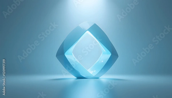 Obraz 3d render, Abstract minimalist shape, light background design