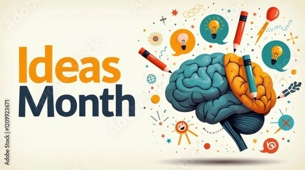 Fototapeta Innovative ideas for ideas month creative brainstorming visual representation engaging environment digital viewpoint