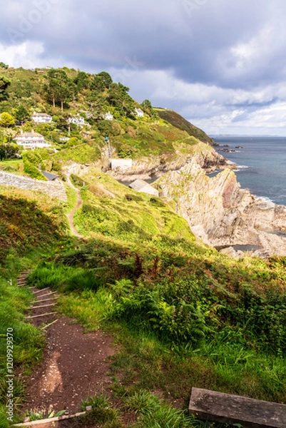Fototapeta Path to Polperro, Coastal Village