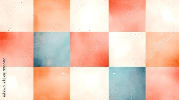 Fototapeta Vibrant abstract background with pastel colors geometric patterns artistic composition