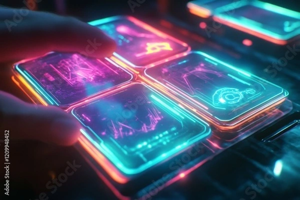 Obraz Futuristic Neon Interface