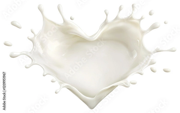 Obraz A white heart is shown in a splash of milk