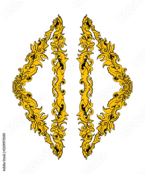 Obraz Golden triangle Baroque ornament