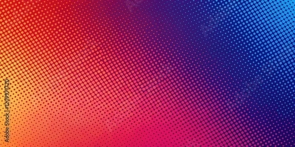 Fototapeta Abstract Red Blue Gradient Halftone Dot Pattern Background