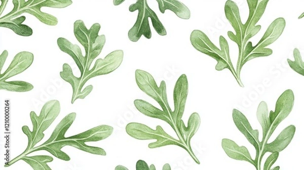 Fototapeta Elegant Green Leaves Pattern for Fresh and Natural Designs
