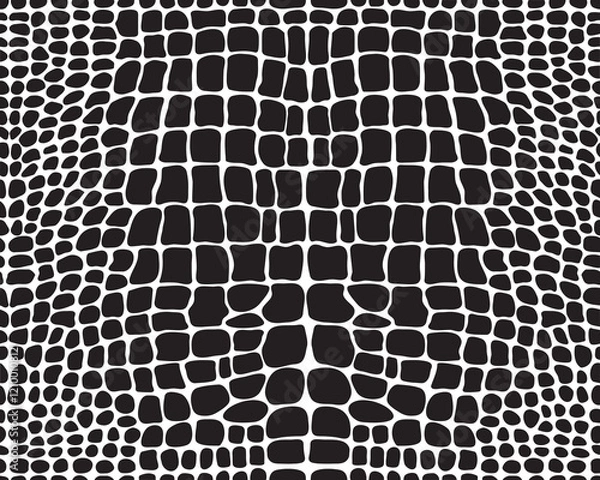 Obraz Seamless pattern of alligator skin on a white background	