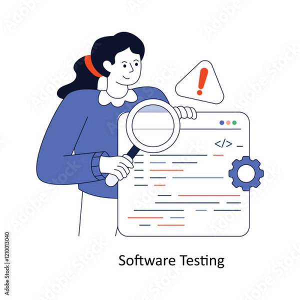 Fototapeta Software Testing  Flat Style Design Vector illustration. Stock illustration