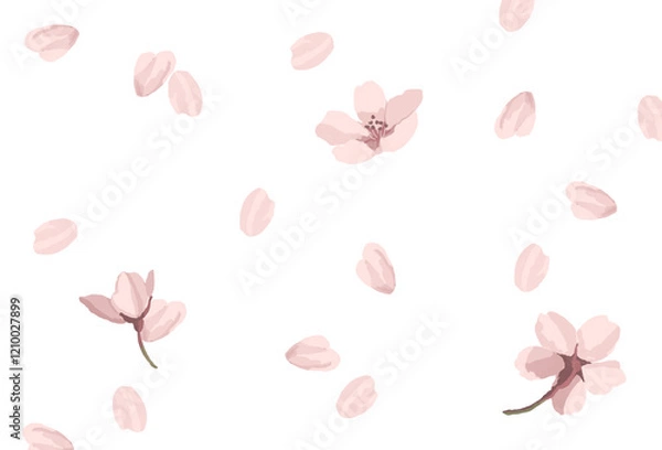 Obraz 桜吹雪のイラスト素材