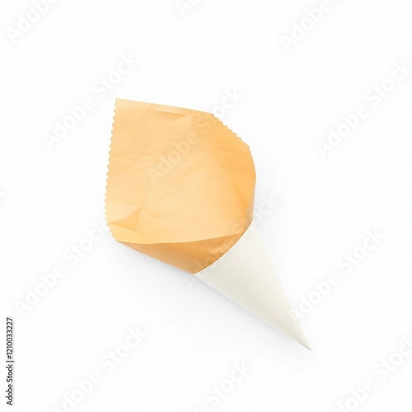 Fototapeta Empty paper cone with orange liner