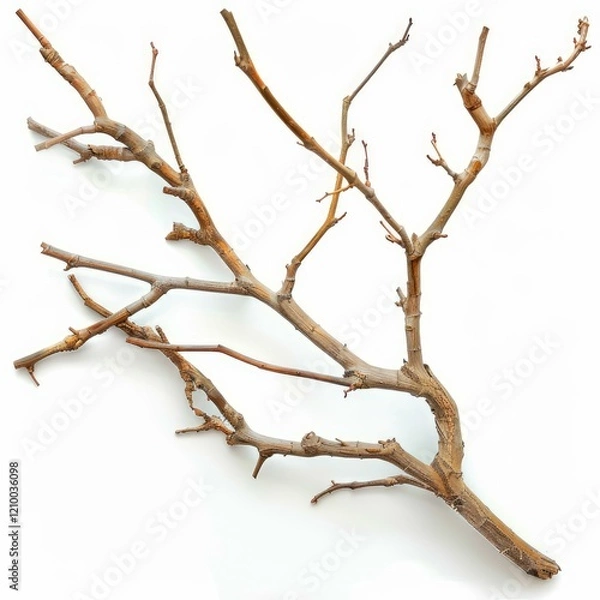 Fototapeta Intricate network of a dry tree branch, highlighting the complex structure of nature's wooden architecture