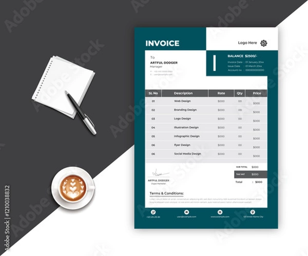 Fototapeta Minimal Invoice Layout