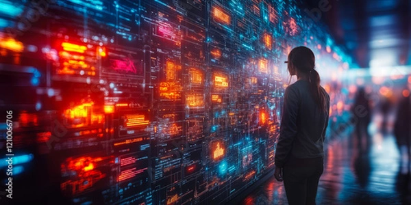 Obraz Interactive Digital Interface Displaying Technology-Focused Search Functionality Concepts